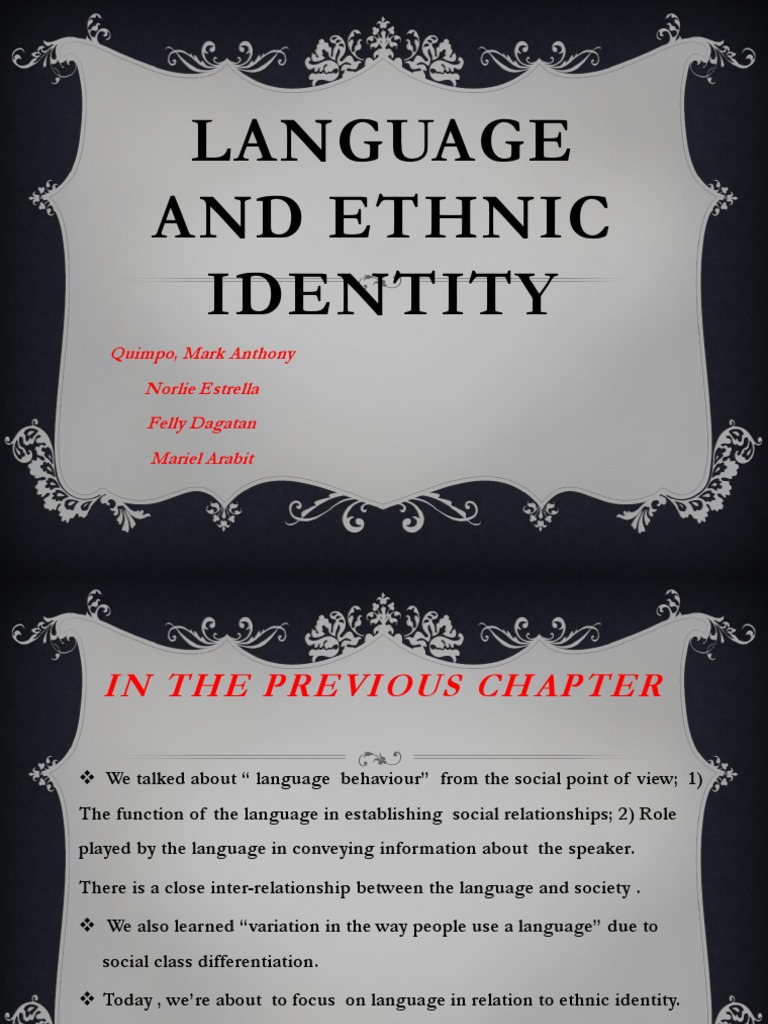 Language and Ethnic Identity | PDF | Ethnic Groups | Identity (Social ...