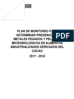Peru-Digesa-Plan Monitoreo de Cadmio en Alimentos Derivados Del Cacao 2017-2018 PDF