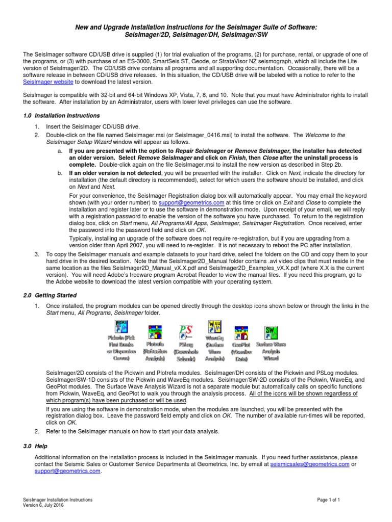 SeisImager Installation Guide | PDF | Areas Of Computer Science ...