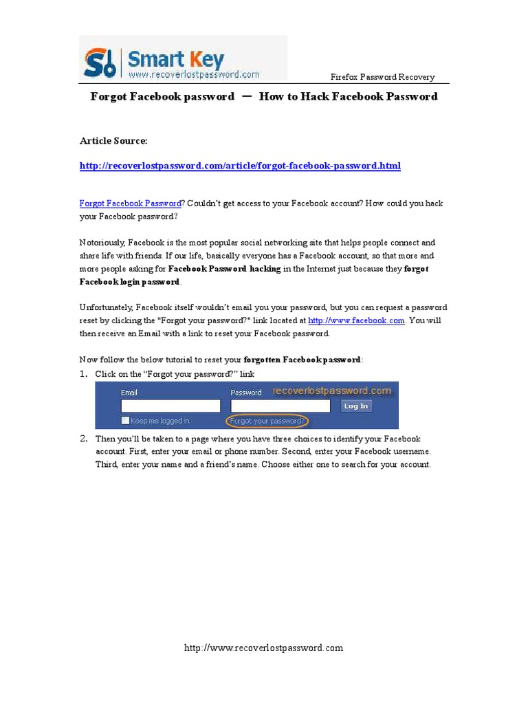 how to open facebook account if forgotten password