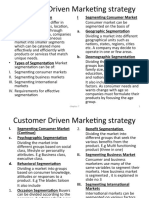 Customer Driven Marketing Strategy: I Segmenting Consumer Market