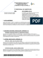 Acta Nº 15 Comité Territorial de Competición