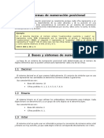 Sistemas de numeración posicional: Decimal, Binario, Octal y Hexadecimal