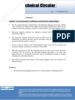 Technical Circular: To Whomsoever It May Concern Subject: Use of Electronic Certificates On Board Sri Lankan Ships