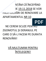 Vă Anunțăm Că Începând Cu Data de 19