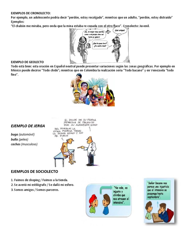 Ejemplos de cronolecto y geolecto | PDF