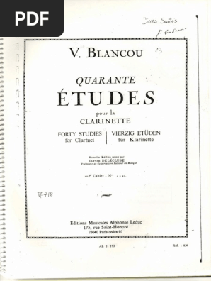 V. Blancou QUARANTE ÉTUDES クラリネット V.Blancou：40 Etudes No.21 - YouTube
