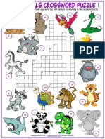 Look at The Numbers On The Pictures and Write The Wild Animals Vocabulary in The Crossword Puzzle