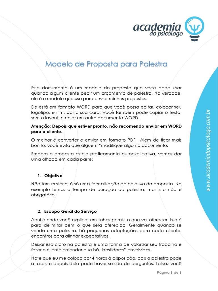 Ferramenta Modelo de Proposta | PDF | Psicologia | Marketing