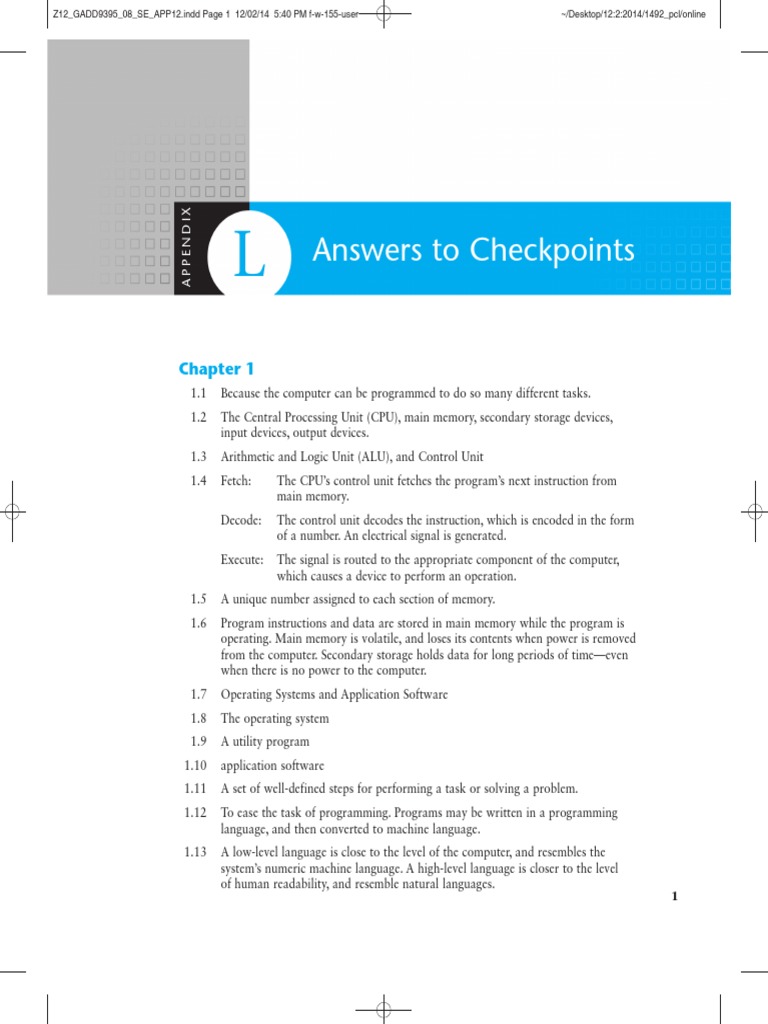 Programming Checkpoint Answers | PDF | Text File | Computer Data Storage