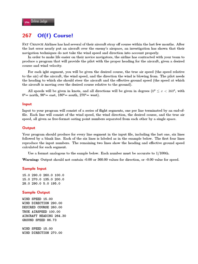 Aircraft Navigation Wind Correction | PDF