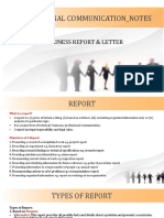 Professional Communication - Notes: Business Report & Letter