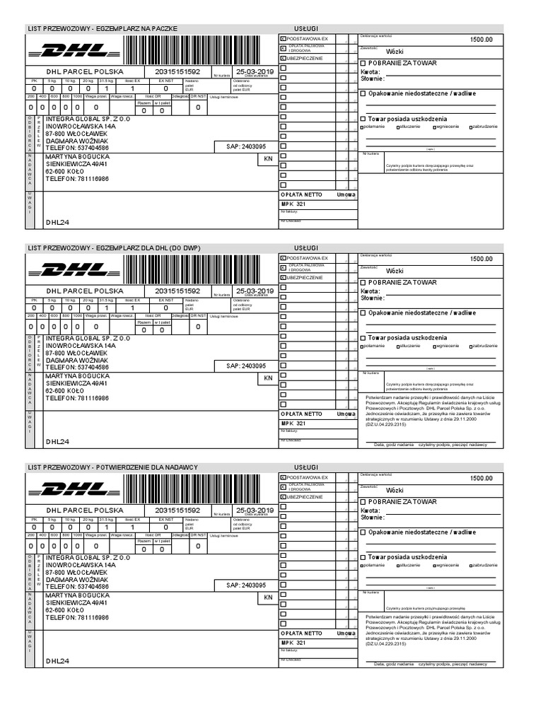 DHL Parcel Polska 20315151592 25-03-2019 0 0 0 0 1 1 0 0 0 0 0 0 0 0 0 ...