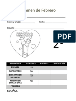 Examen 2do Grado - Febrero