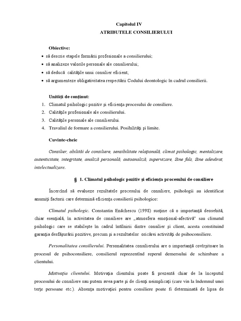 Tema Atributele Consilierului | PDF