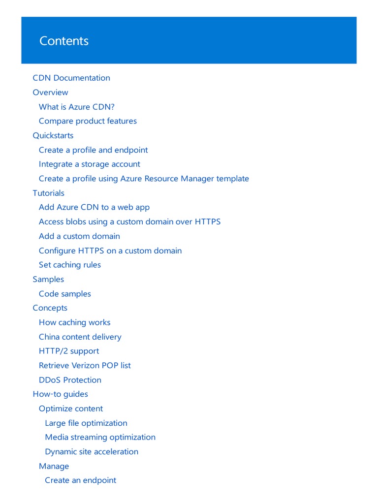 Azure CDN Overview and Features | PDF | Microsoft Azure | Web Server