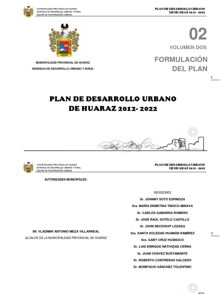 Volumen 02 PDU Hz. 2012 PDF | PDF | Planificación urbana | Ciudad