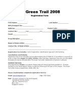 The Green Trail 2008 Registration Form