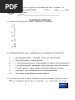 Prova Frações Equivalentes e Simplificação de Frações