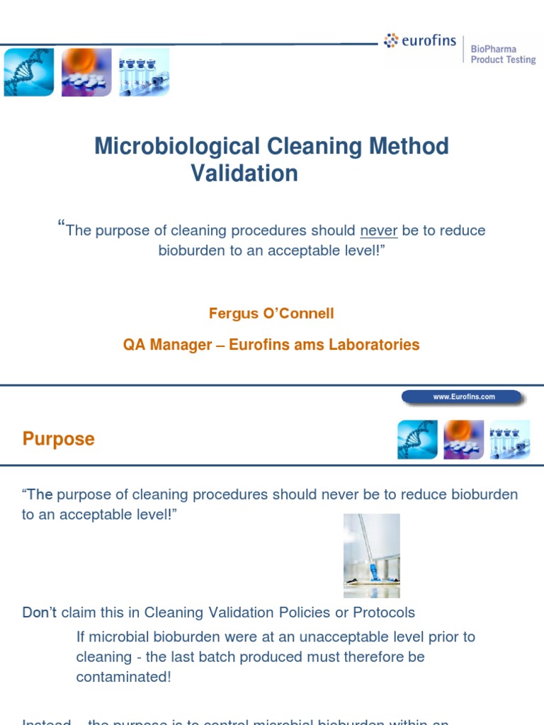 Microbiological Cleaning Method Validation Disinfectant Colony