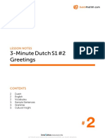 3-Minute Dutch S1 #2 Greetings: Lesson Notes