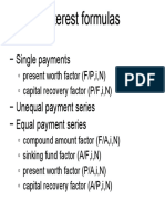 Interest Formulas: Single Payments