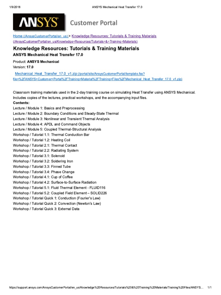 ANSYS Mechanical Heat Transfer 17 | PDF