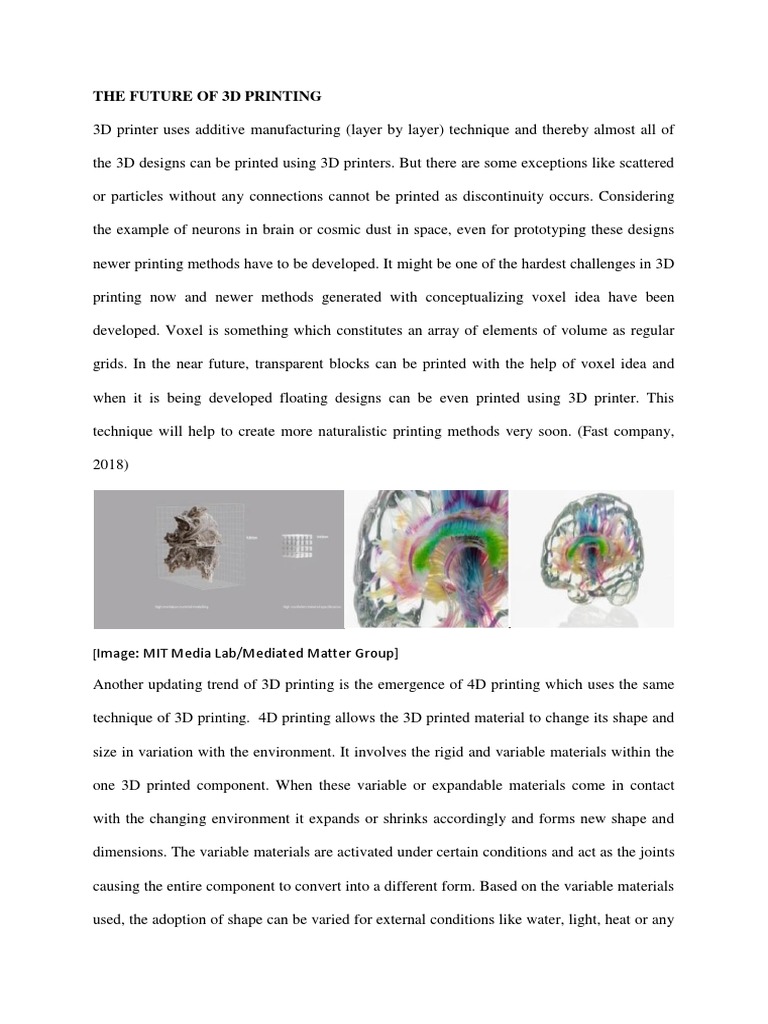 The Future of 3d Printing | PDF | 3 D Printing | Applied And ...