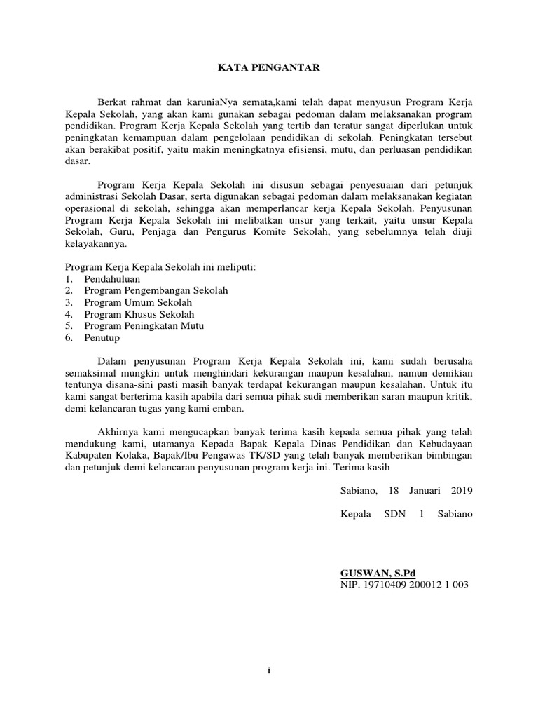 KATA PENGANTAR Program Kerja | PDF