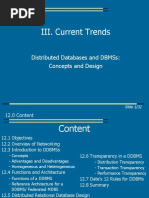 Iii. Current Trends: Distributed Databases and DBMSS: Concepts and Design