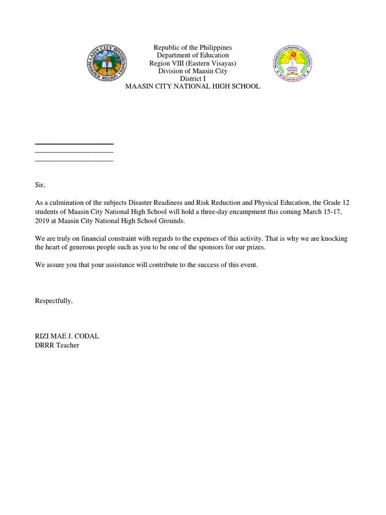 Letter Request Police Assistance Solicitation Letter Fun Run PDF