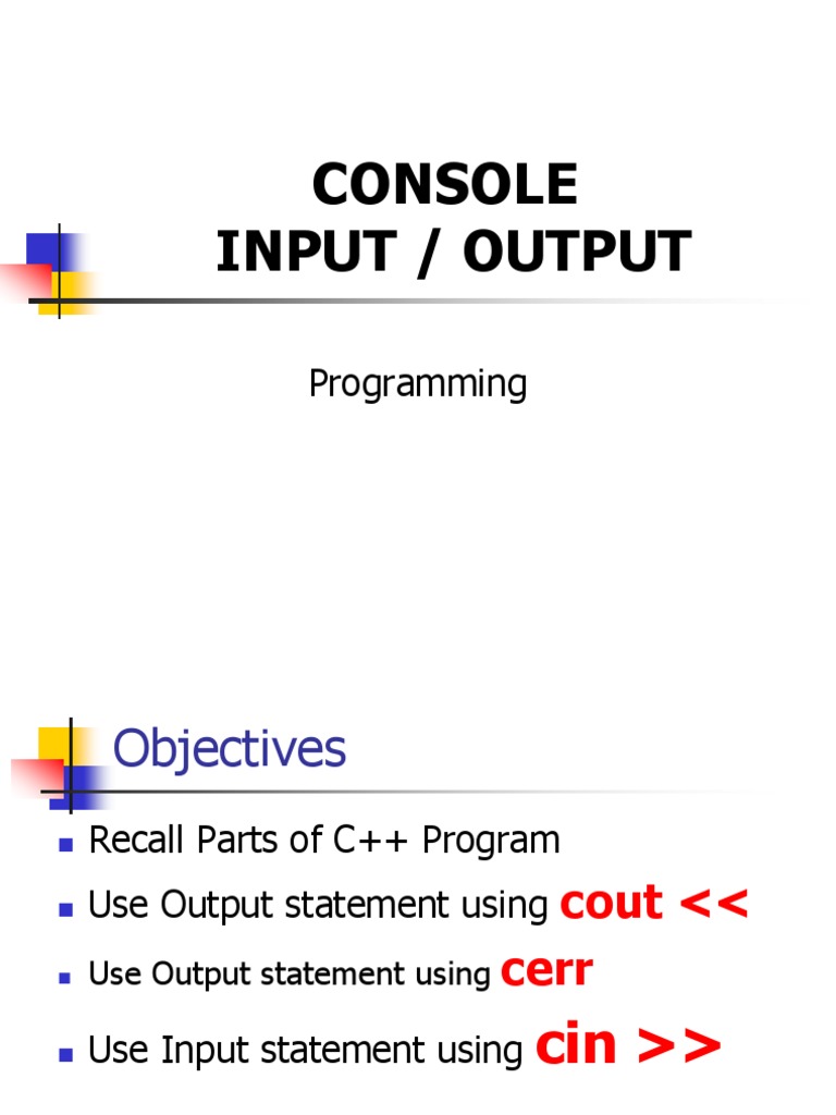 Lecture - Console in Console Out AY1819 | PDF | C++ | String (Computer ...