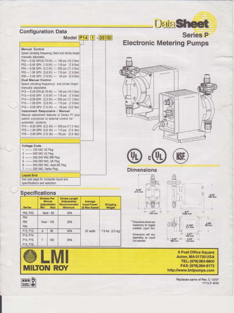 Brosur Dosing Pump LMI Type P PDF