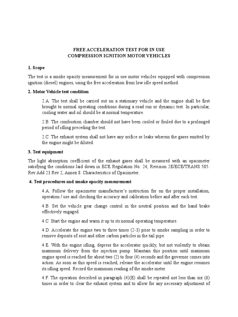 Free Acceleration Test For in Use PDF Diesel Engine Smoke