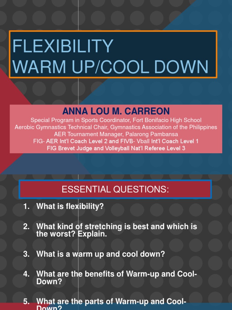 Benefits of Warm-Up and Cool Down | PDF | Flexibility (Anatomy ...