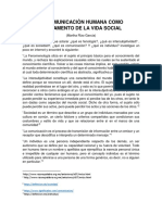 La Comunicaciòn Humana Como Fundamento de La Vida Social