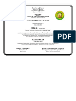 Kindergarten Certificate of Completion