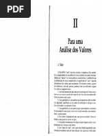 Por uma analise dos valores