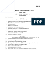 B.Ed. Degree Examination, May 2015: 200: Psycho - Pedagogy - I
