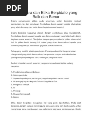 Tata Cara Dan Etika Berpidato Yang Baik Dan Benar Copy Docx