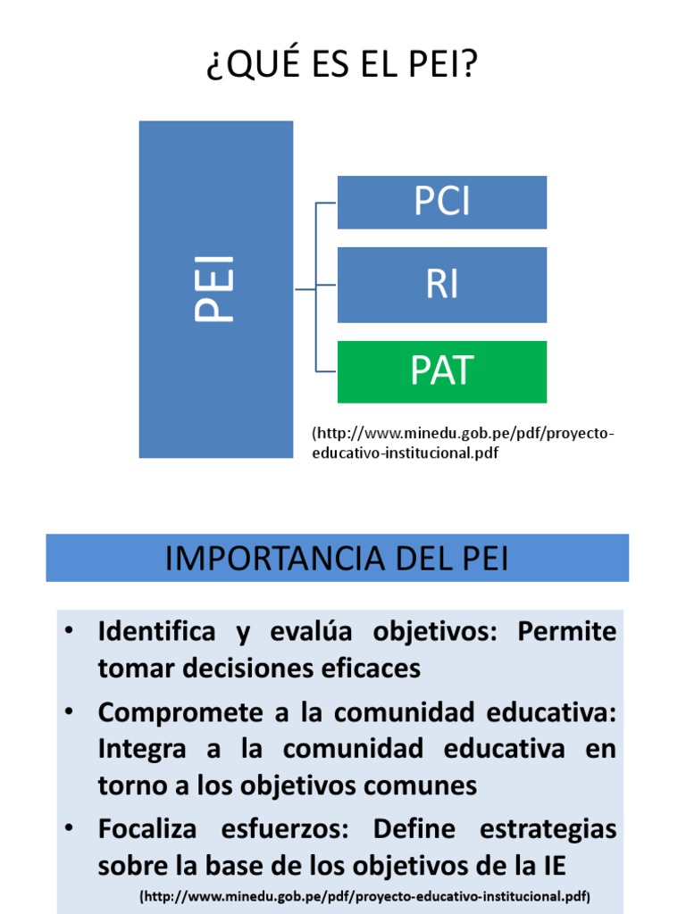 Importancia Del Pei PDF Planificación Evaluación
