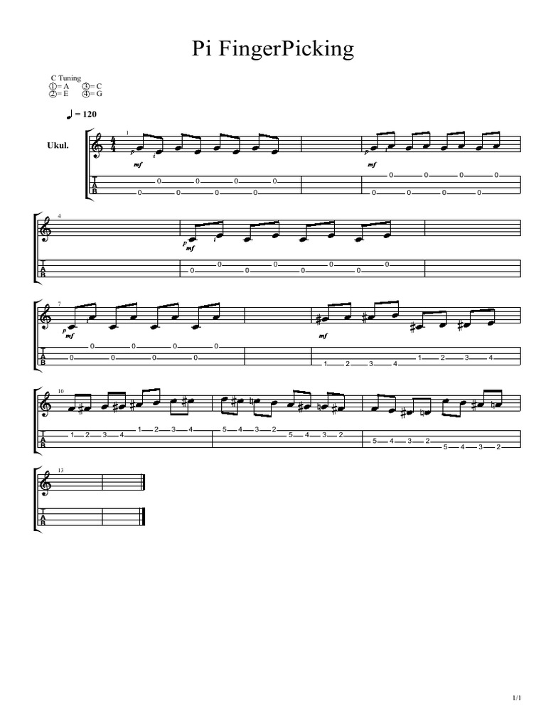 Ukulele Pi FingerPicking PDF