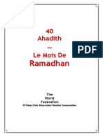 40 Ahadith Sur Le Mois de Ramadhan