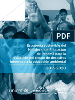 Estrategia Sostenible Del Ministerio de Educación de Panamá para La Reducción de Riesgos de Desastres Integrada A La Educación Ambiental