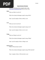 Simple Machines Worksheet