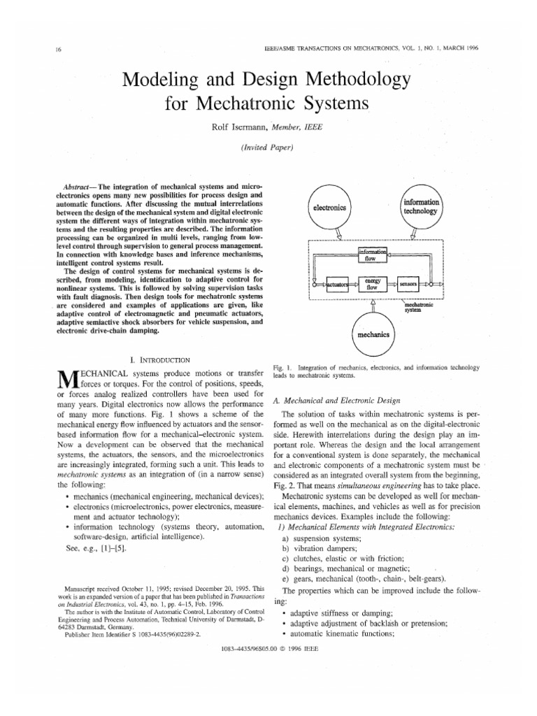 Modeling Design Mechatronics PDF | PDF
