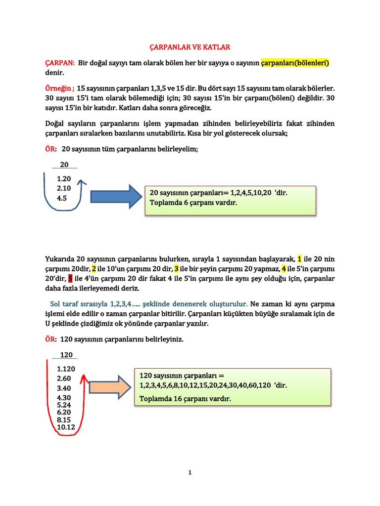 carpanlara ayirma ve katlari alternatif pdf