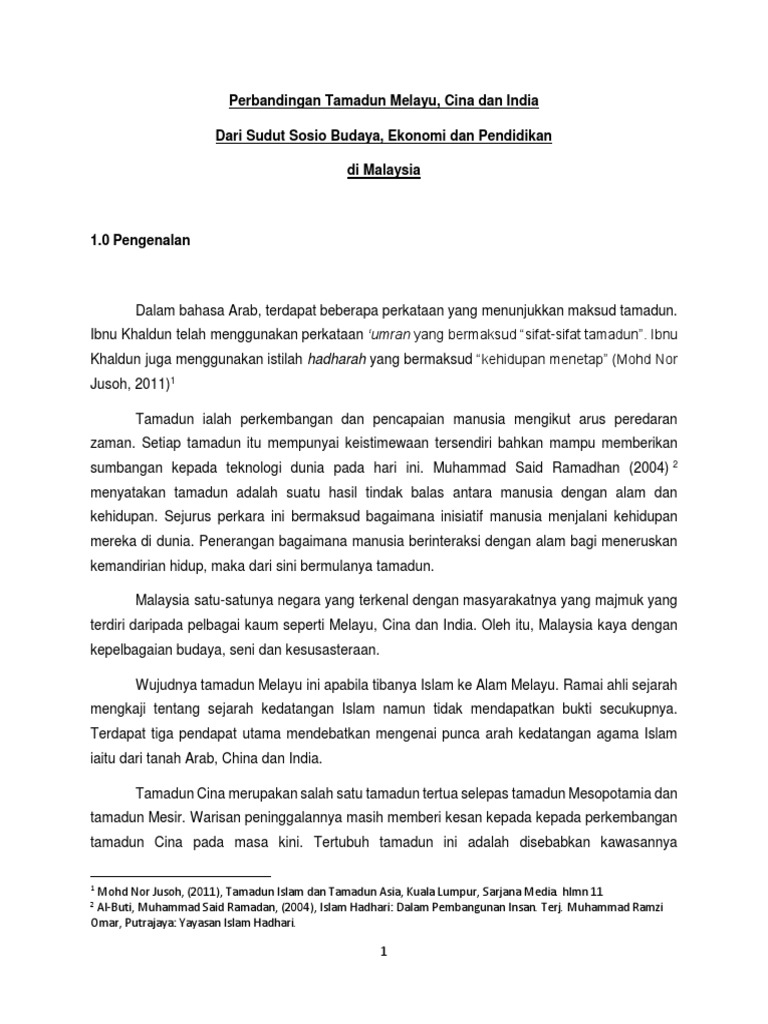 1.0 Perbandingan Tamadun Di Malaysia  PDF