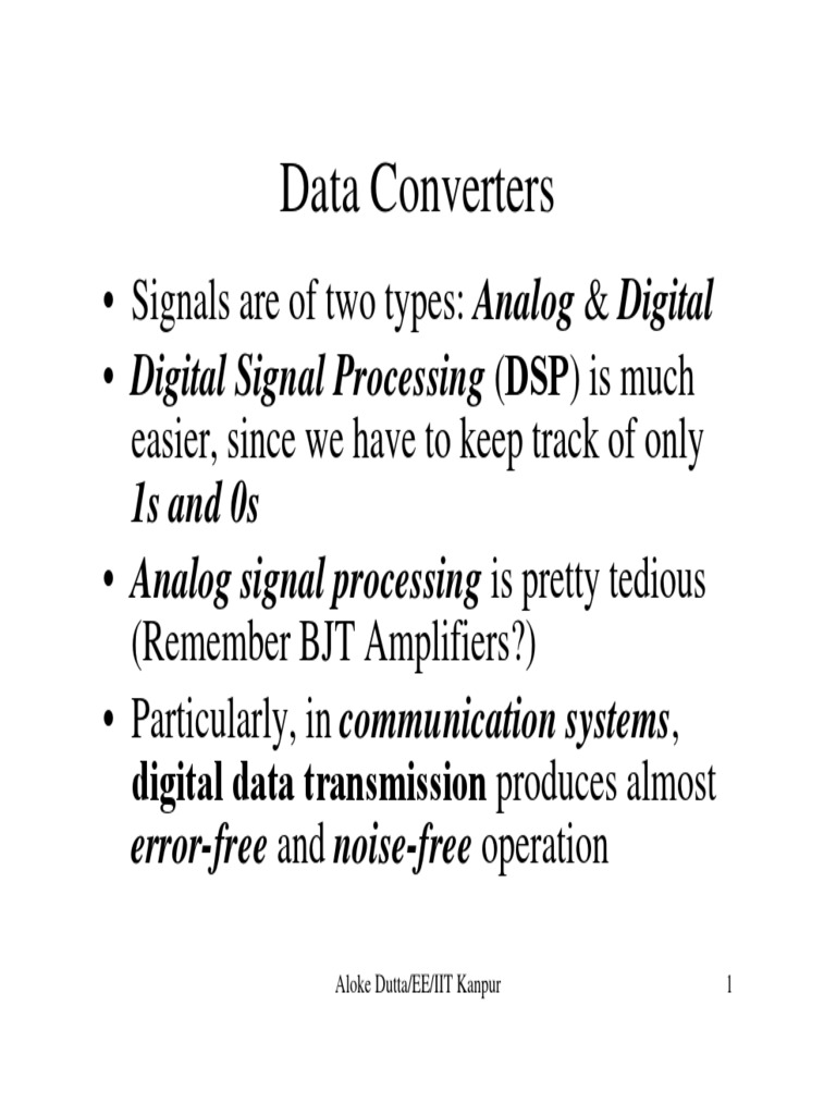 Data Conversion Techniques Overview | PDF | Analogue Electronics ...