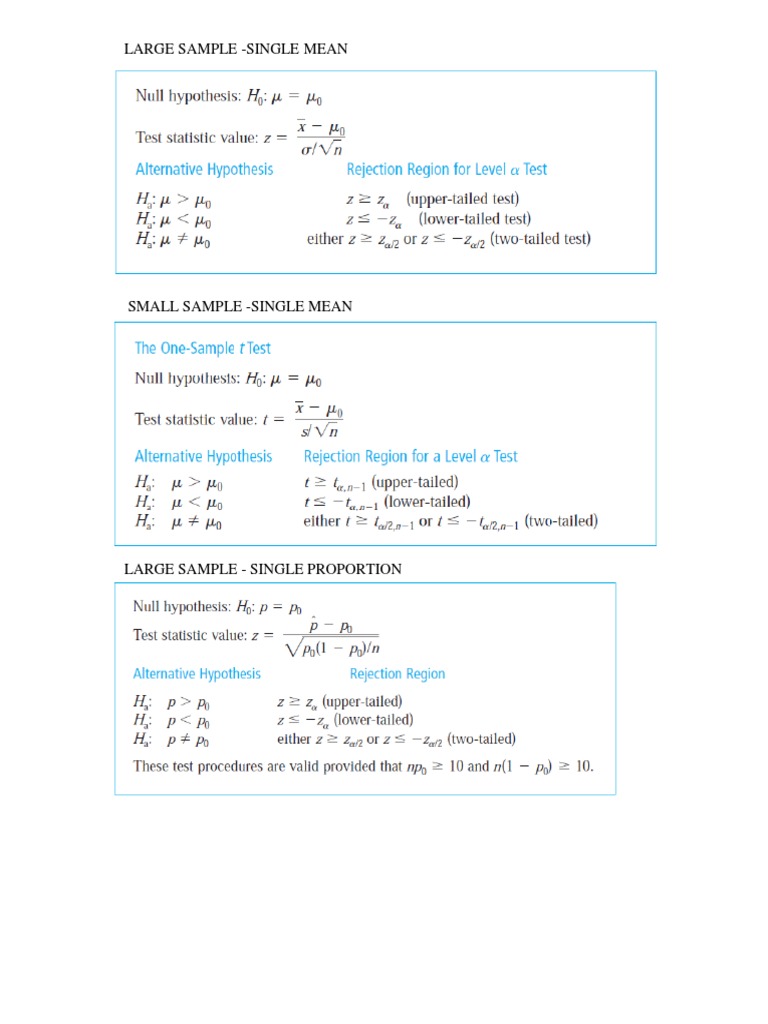 Large Sample Hypothesis Testing Guide | PDF | Standard Deviation ...